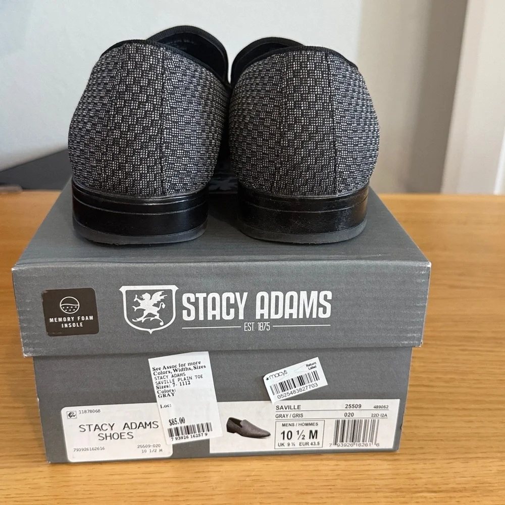 Stacy Adams Charcoal Textured Loafers - Picture 3 of 6